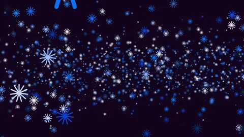Snowflake pattern on black background with falling snowflakes Stock Footage 321996165