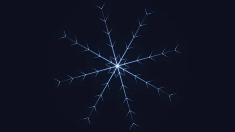 Snowflake pattern in dark background with blue details Stock Footage 338304117