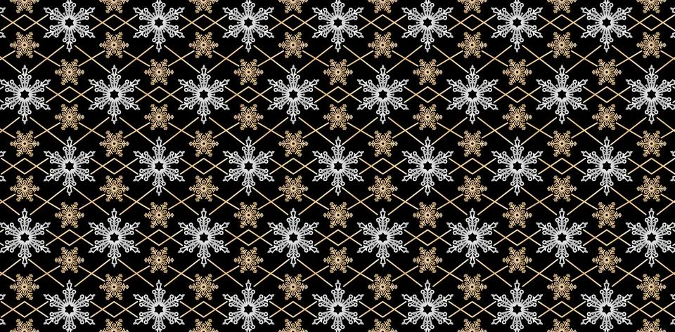 Snowflake Pattern gold &amp; silver Stock Illustration