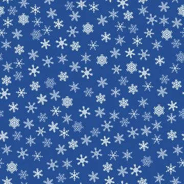 Snowflake pattern illustration - seamless vector background. Christmas wrappi Stock Illustration