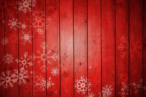 Snowflake pattern on red planks Stock Illustration