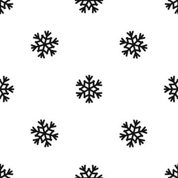 Snowflake pattern seamless black Illustrazione stock