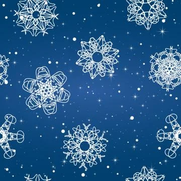 Snowflake Pattern. Seamless vector texture. Christmas and new year concept Stock Illustration