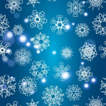 Snowflake Pattern. Seamless vector texture. Christmas and new year concept Stockillustratie