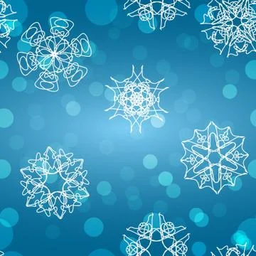 Snowflake Pattern. Seamless vector texture. Christmas and new year concept 스톡 일러스트