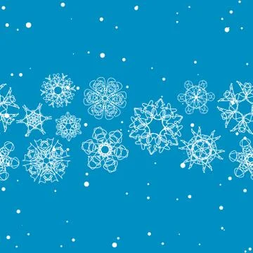 Snowflake Pattern. Seamless vector texture. Christmas and new year concept Stock Illustration