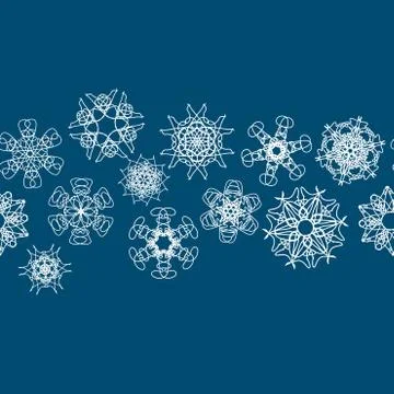 Snowflake Pattern. Seamless vector texture. Christmas and new year concept 스톡 일러스트