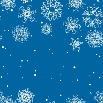 Snowflake Pattern. Seamless vector texture. Christmas and new year concept Stock Illustration