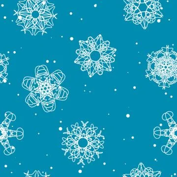 Snowflake Pattern. Seamless vector texture. Christmas and new year concept Illustrazione stock