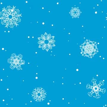 Snowflake Pattern. Seamless vector texture. Christmas and new year concept Stock Illustration