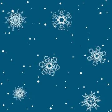 Snowflake Pattern. Seamless vector texture. Christmas and new year concept Stock Illustration