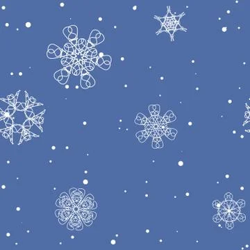 Snowflake Pattern. Seamless vector texture. Christmas and new year concept 스톡 일러스트