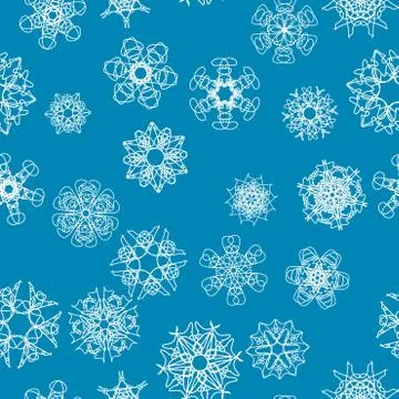 Snowflake Pattern. Seamless vector texture. Christmas and new year concept Stock Illustration