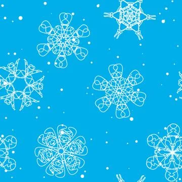 Snowflake Pattern. Seamless vector texture. Christmas and new year concept 스톡 일러스트