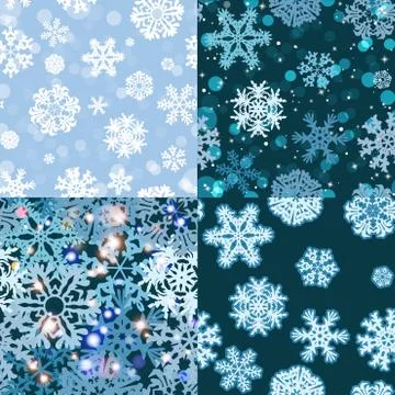Snowflake Pattern. Seamless vector texture. Christmas and new year concept 스톡 일러스트