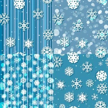 Snowflake Pattern. Seamless vector texture. Christmas and new year concept Stock Illustration