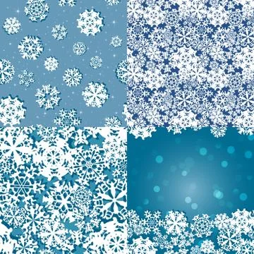 Snowflake Pattern. Seamless vector texture. Christmas and new year concept Stock Illustration