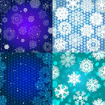 Snowflake Pattern. Seamless vector texture. Christmas and new year concept Stock Illustration