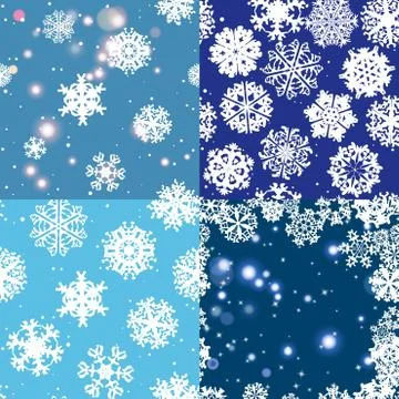 Snowflake Pattern. Seamless vector texture. Christmas and new year concept Stock Illustration