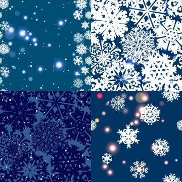 Snowflake Pattern. Seamless vector texture. Christmas and new year concept Stock Illustration