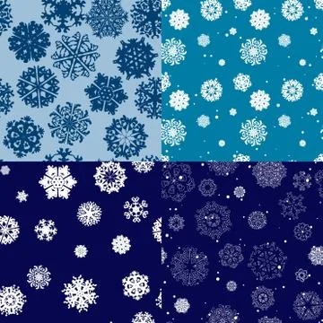 Snowflake Pattern. Seamless vector texture. Christmas and new year concept Stock Illustration