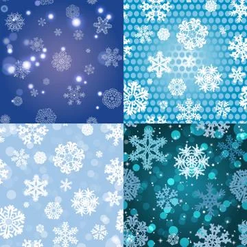 Snowflake Pattern. Seamless vector texture. Christmas and new year concept Stock Illustration