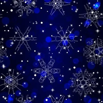 Snowflake Pattern. Seamless vector texture. Christmas and new year concept 스톡 일러스트