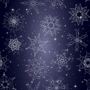 Snowflake Pattern. Seamless vector texture. Christmas and new year concept Illustrazione stock