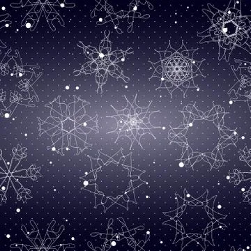 Snowflake Pattern. Seamless vector texture. Christmas and new year concept Illustrazione stock