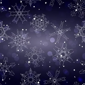 Snowflake Pattern. Seamless vector texture. Christmas and new year concept Stock Illustration