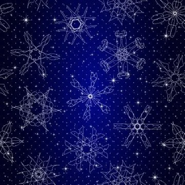 Snowflake Pattern. Seamless vector texture. Christmas and new year concept 스톡 일러스트