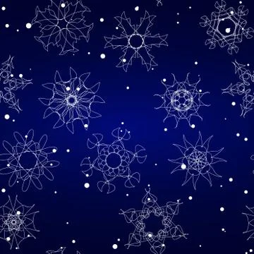 Snowflake Pattern. Seamless vector texture. Christmas and new year concept Illustrazione stock