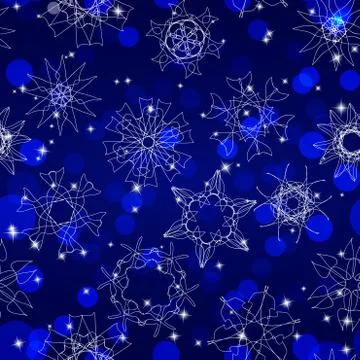 Snowflake Pattern. Seamless vector texture. Christmas and new year concept Illustrazione stock