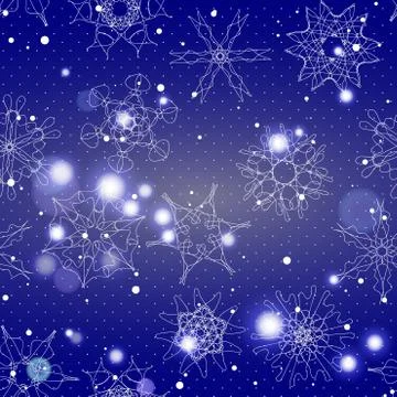 Snowflake Pattern. Seamless vector texture. Christmas and new year concept Stock Illustration