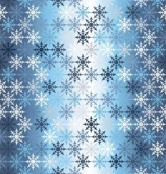 Snowflake pattern. Seamless vector winter gradient background 스톡 일러스트