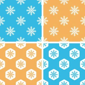 Snowflake pattern set, colored Illustrazione stock