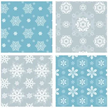 Snowflake Pattern Set Stock Illustration