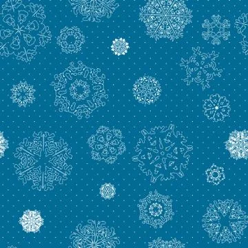 Snowflake Pattern. Snowflake vector texture. Christmas and new year concept Stock Illustration