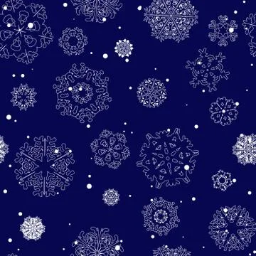 Snowflake Pattern. Snowflake vector texture. Christmas and new year concept 스톡 일러스트