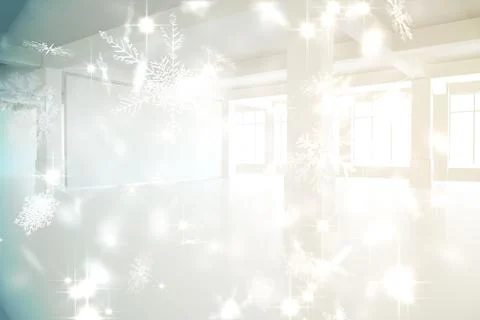 Snowflake pattern in white room Stockillustratie