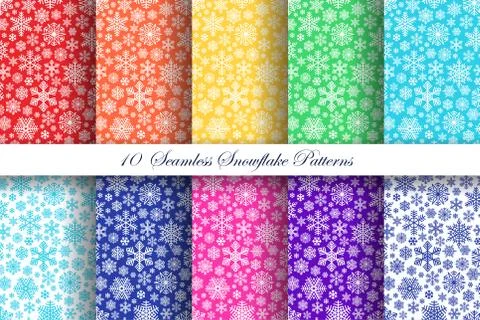 Snowflake Patterns Set Stock Illustration