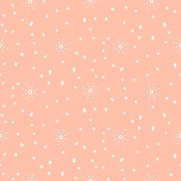 Snowflake pink winter seamless vector pattern. Stock Illustration