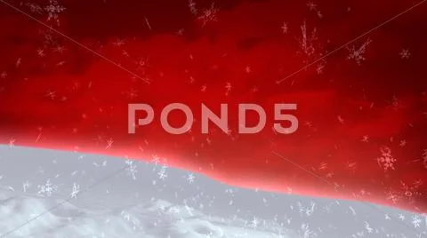 Snowflake red sky Stock Illustration