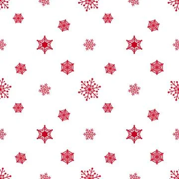 Snowflake red white background Stock Illustration