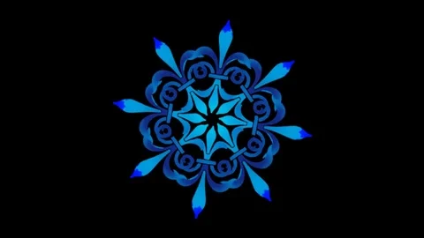 Snowflake rotates on black background 스톡 동영상 82397800