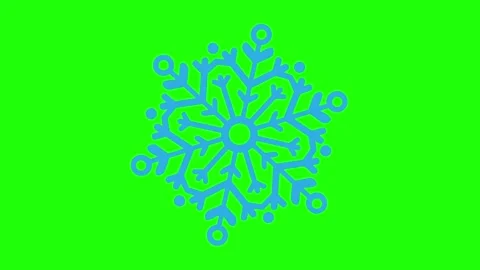 Snowflake rotating motion graphic on green screen. Video stock 335735772