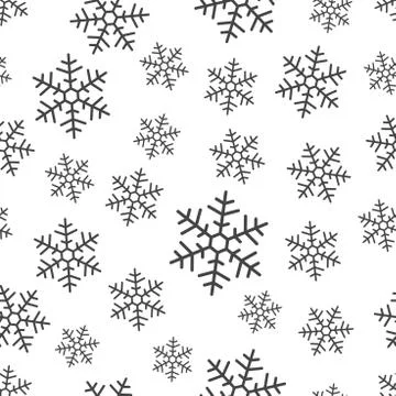 Snowflake seamless pattern background. Business flat vector illustration. Win イラスト素材