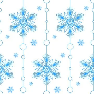 Snowflake seamless pattern christmas, geometric snowflake element, illustrati Stockillustratie