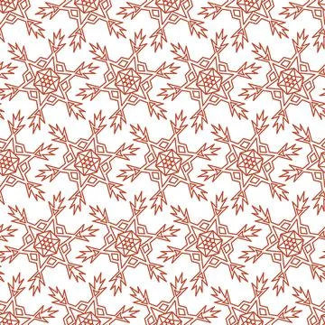 Snowflake seamless pattern, geometric mandala symbol and endless pattern, vec Stock Illustration