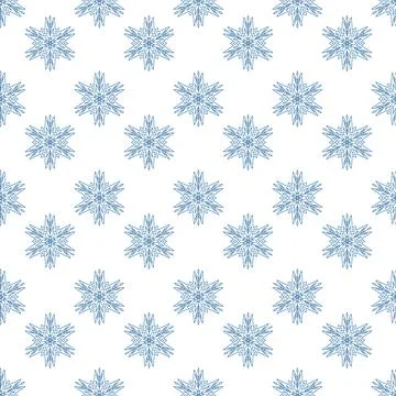 Snowflake seamless pattern, geometric mandala snowflake design element Stockillustratie
